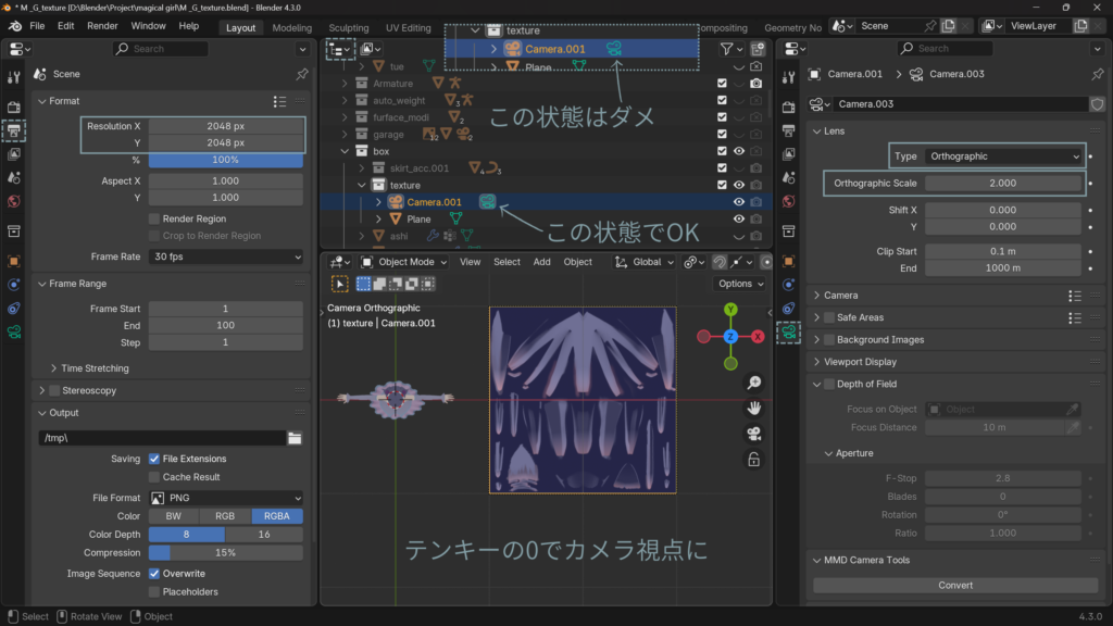 カメラの選択状態がくせ者